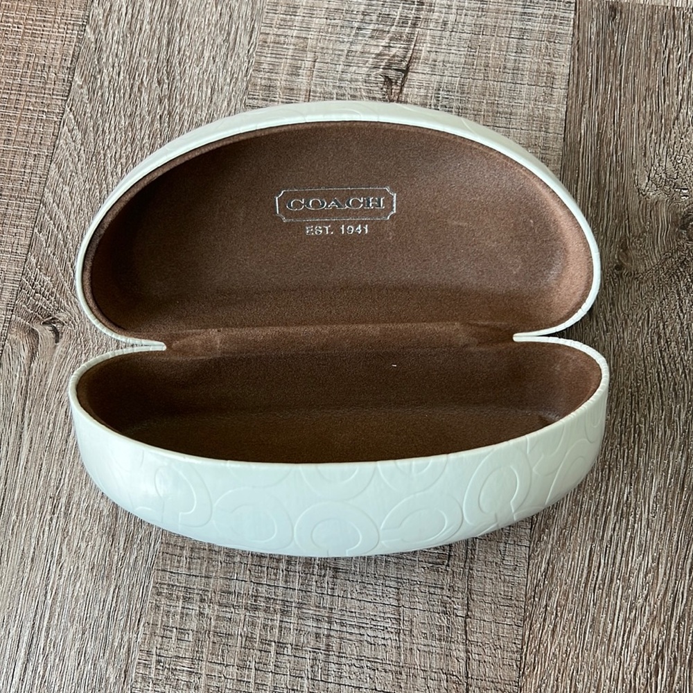 Coach White Leather Sunglasses Case